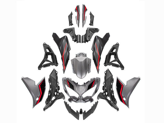 2022-2025 Grey Red Kawasaki Versys 650 Fairing Kit
