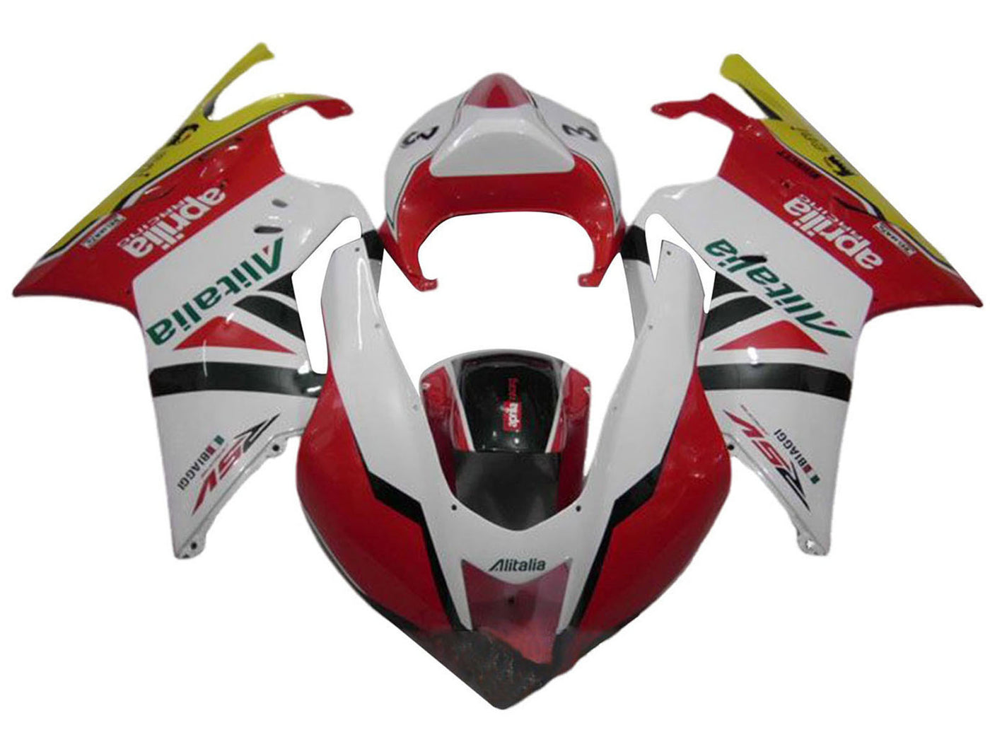 2003-2006 White Red Alitalia Aprilia RSV1000 Fairing Kit