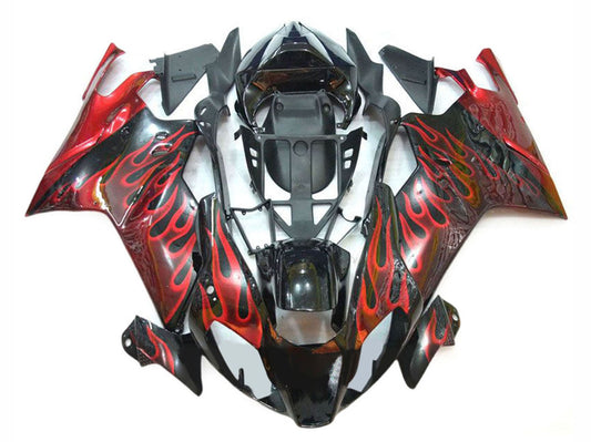 2003-2006 Black With Red Flame Aprilia RSV1000 Fairing Kit