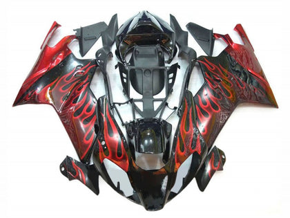 2003-2006 Aprilia RSV1000 Black with Red Flame Fairing Kit