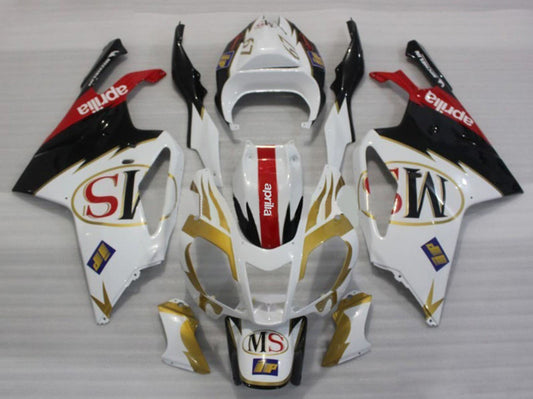 2003-2006 White Gold Red Aprilia RSV1000 Fairing Kit