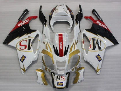 2003-2006 Aprilia RSV1000 White Gold Red Fairing Kit