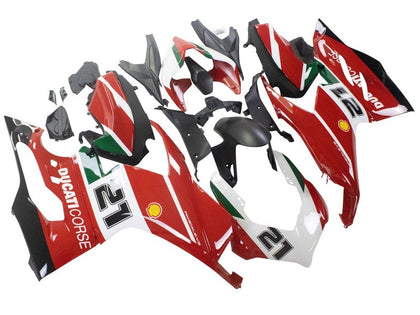 2020-2024 Ducati Panigale-V2 Red White Black 21 Fairing Kit