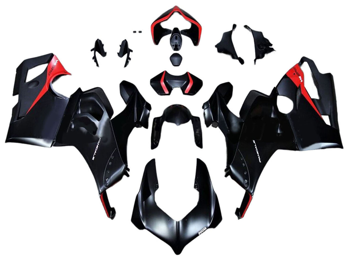 2020-2021 Black Red Ducati Panigale V4 V4S Fairing Kit