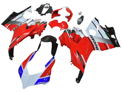 2018-2019 Ducati Panigale-V4 White Red Blue V4S Fairing Kit