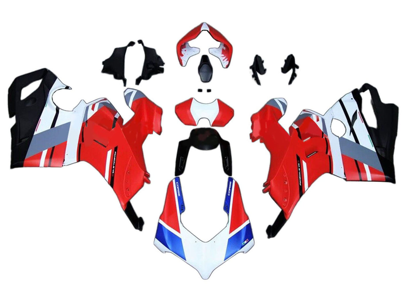 2020-2021 White Blue Red Ducati Panigale V4 V4S Fairing Kit