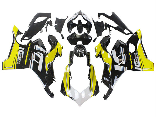 2020-2021 Black White Yellow Ducati Panigale V4 V4S Fairing Kit