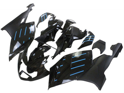 2005-2010 BMW K1200S Black with Blue Lines Fairing Kit