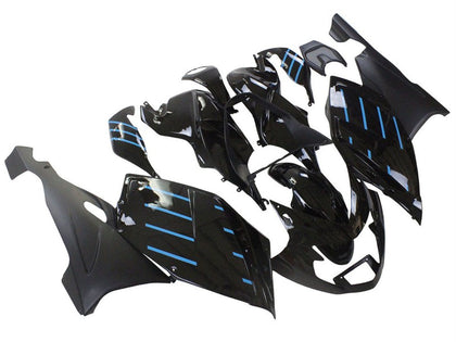 2005-2010 BMW K1200S Black with Blue Lines Fairing Kit