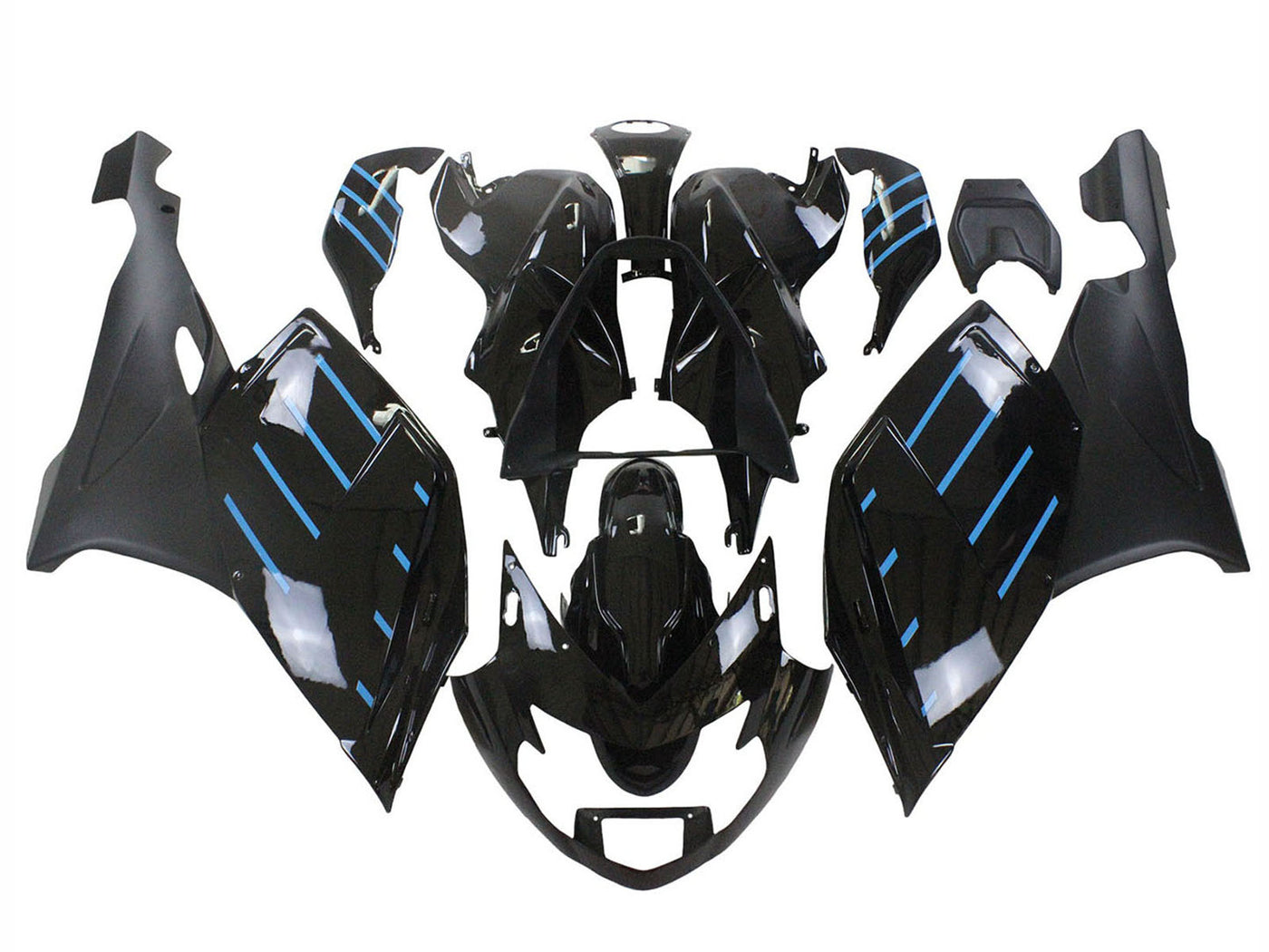 2005-2010 Black With Blue Lines BMW K1200S Fairing Kit
