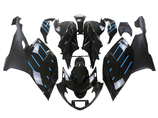 2005-2010 Black With Blue Lines BMW K1200S Fairing Kit