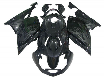 2005-2010 BMW K1200S Black with Gray Flame Fairing Kit