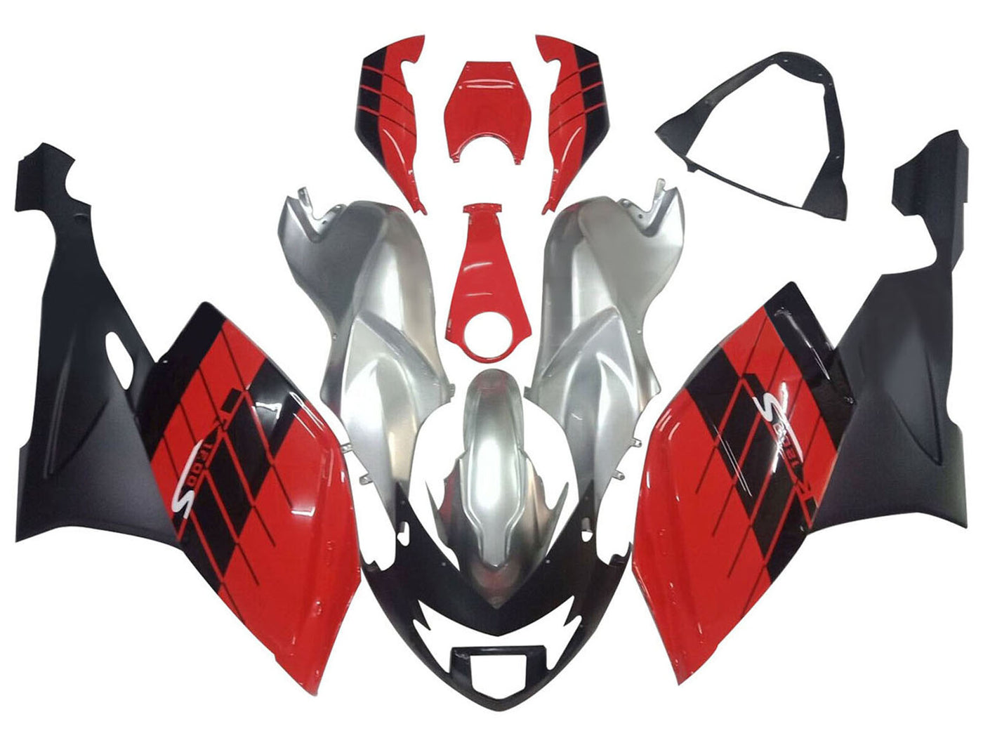 2005-2010 Red Silver Black BMW K1200S Fairing Kit