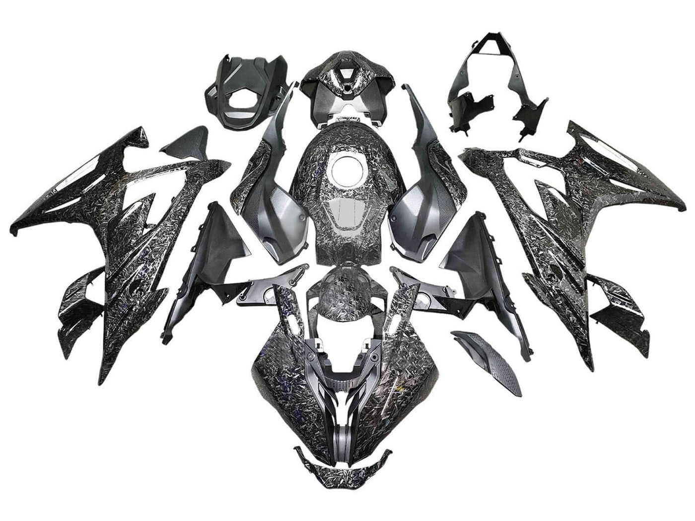 2023-2024 Black Forged Carbon Fiber BMW S1000RR Fairing Kit