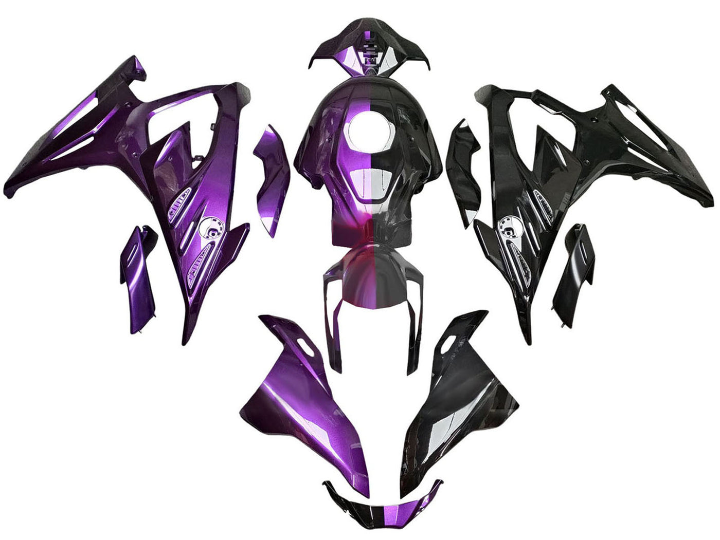 2023-2024 Glossy Black Purple BMW S1000RR Fairing Kit