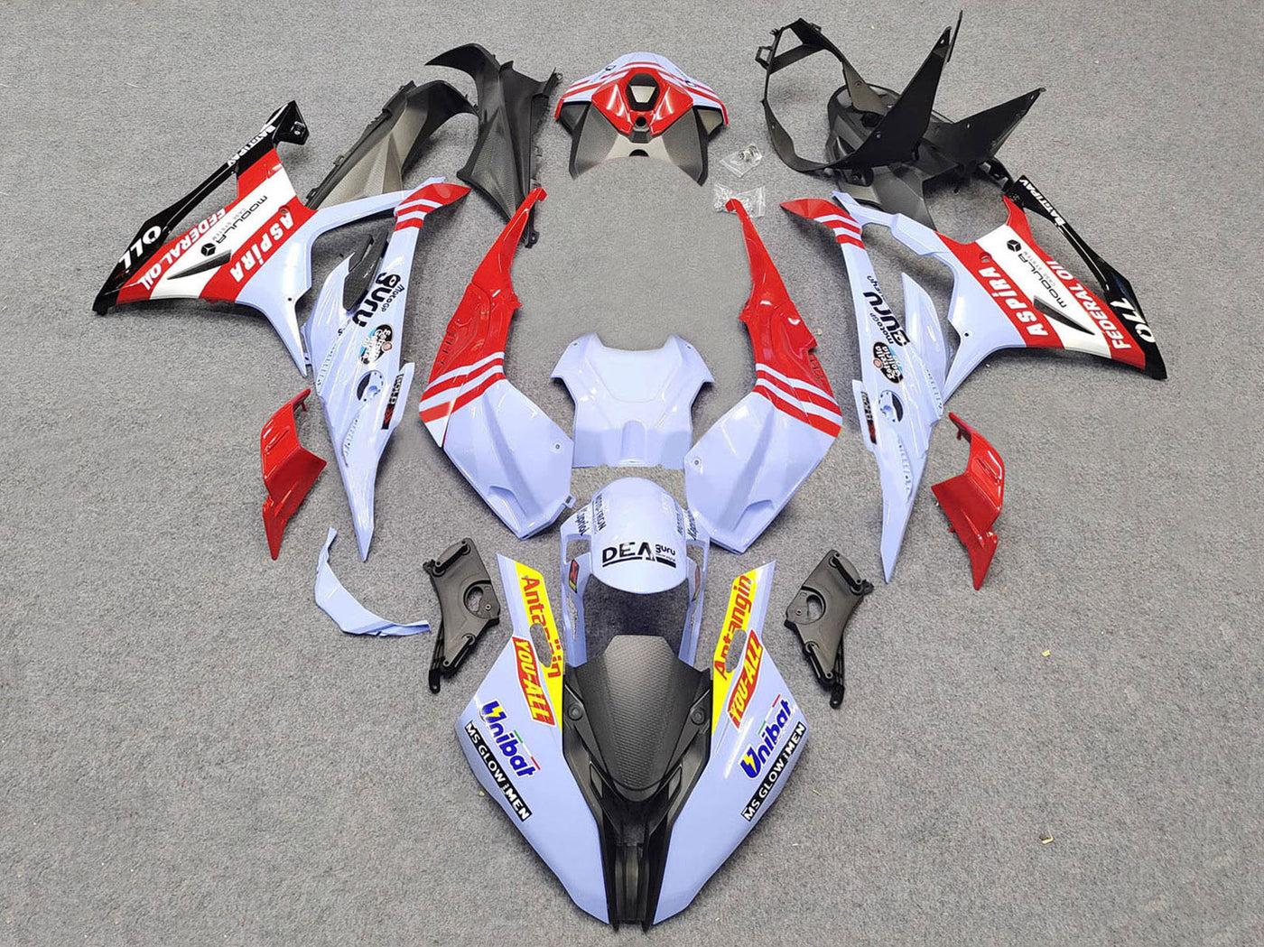 2023-2024 Black Red Light Blue BMW S1000RR Fairing Kit