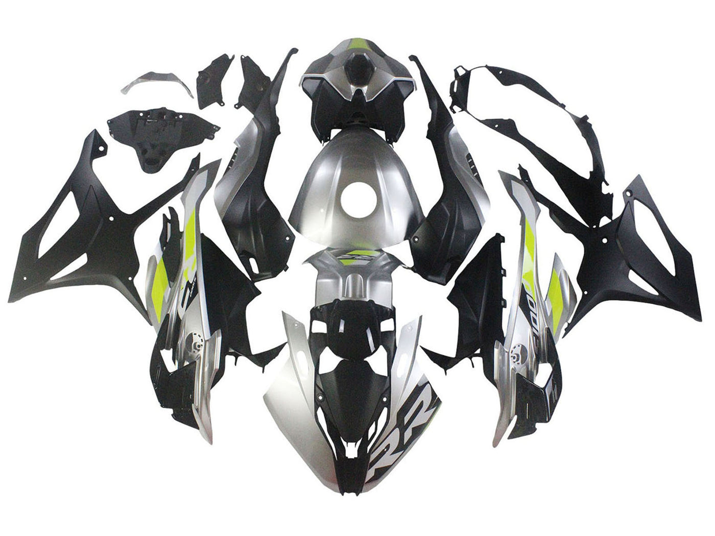 2023-2024 Black Silver Lime Green BMW S1000RR Fairing Kit