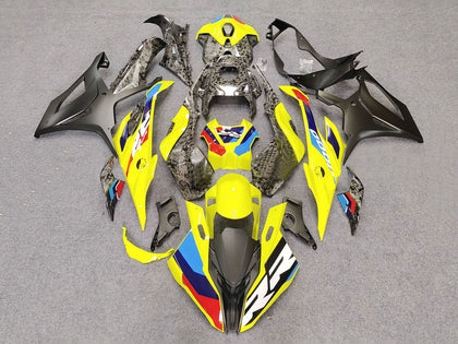 2023-2024 BMW S1000RR Black Yellow Carbon Fiber Fairing Kit
