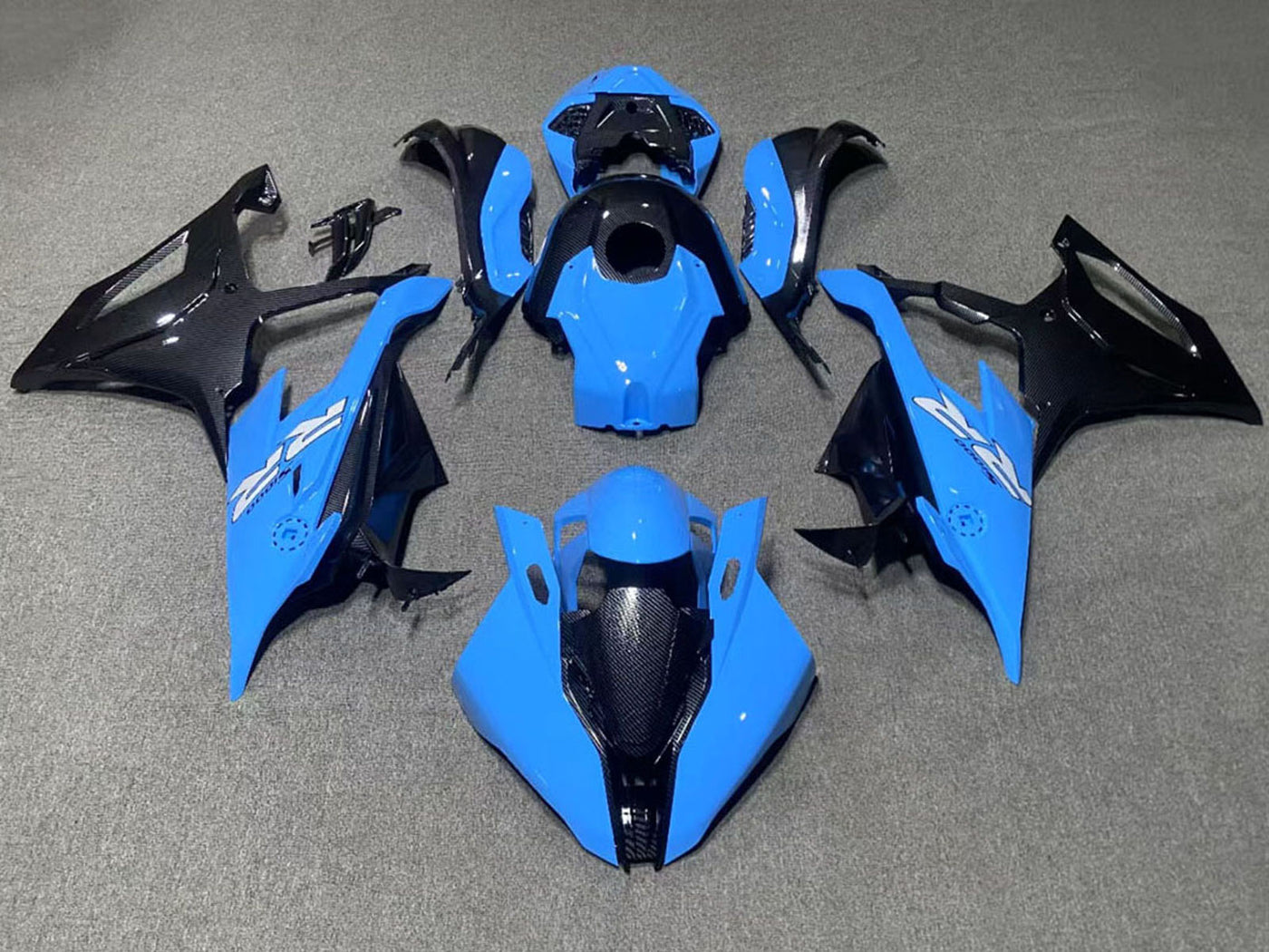 2019-2022 Blue Black Carbon Fiber BMW S1000RR Fairing Kit