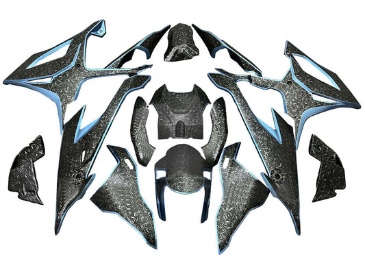 2019-2022 Black Light Blue Forged Carbon Fiber BMW S1000RR Fairing Kit