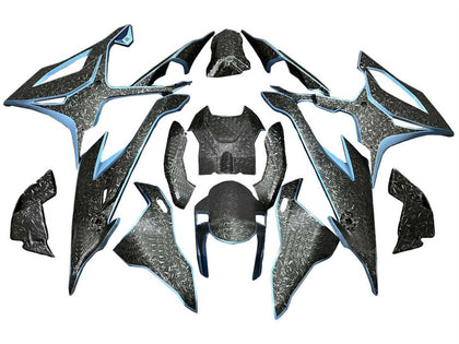 2019-2022 BMW S1000RR Black Light Blue Forged Carbon Fiber Fairing Kit