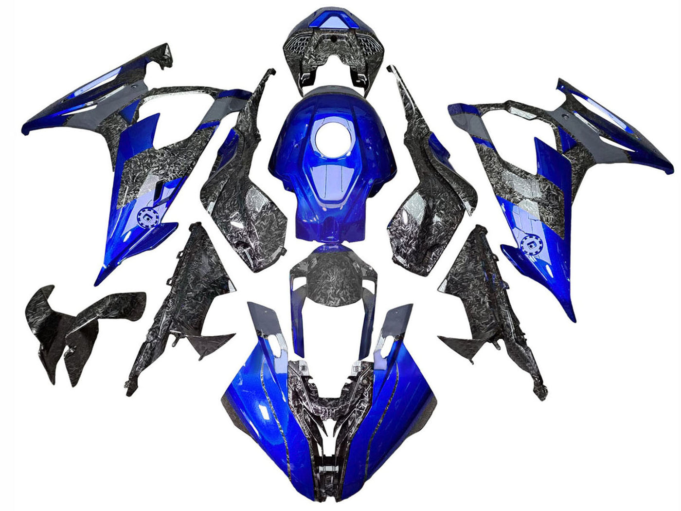 2019-2022 Blue Forged Carbon Fiber BMW S1000RR Fairing Kit