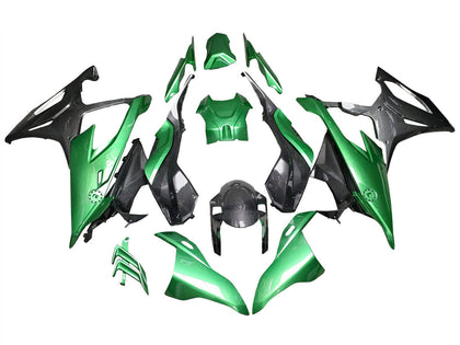 2019-2022 BMW S1000RR Glossy Black Green Carbon Fiber Fairing Kit