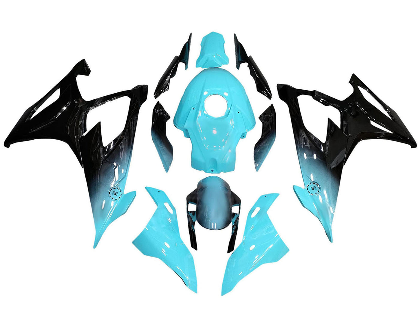 2019-2022 Light Blue Black BMW S1000RR Fairing Kit