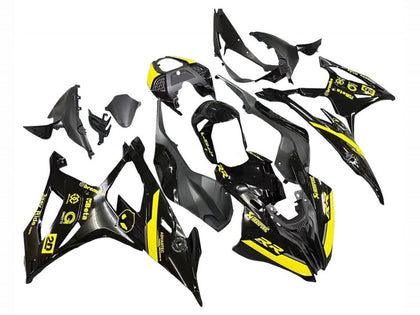 2019-2022 BMW S1000RR Glossy Black Yellow Fairing Kit