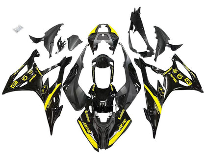 2019-2022 BMW S1000RR Glossy Black Yellow Fairing Kit