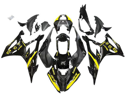 2019-2022 BMW S1000RR Glossy Black Yellow Fairing Kit