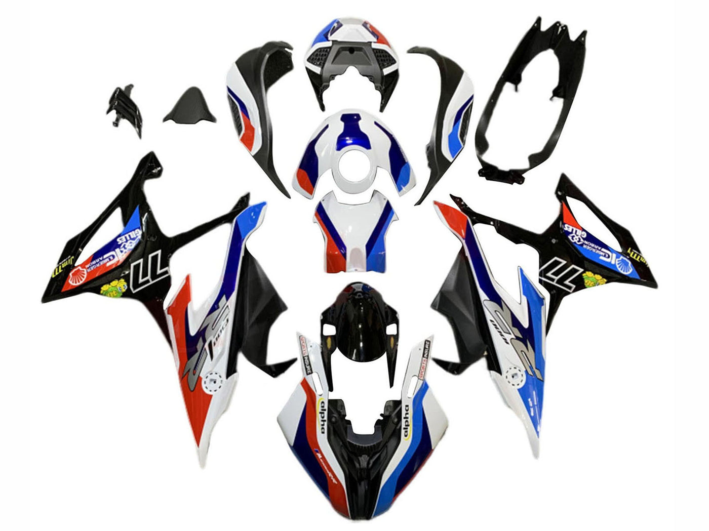 2019-2022 Blue Red White 77 BMW S1000RR Fairing Kit