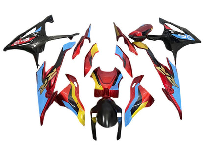 2019-2022 BMW S1000RR Light Blue Red Gold Fairing Kit