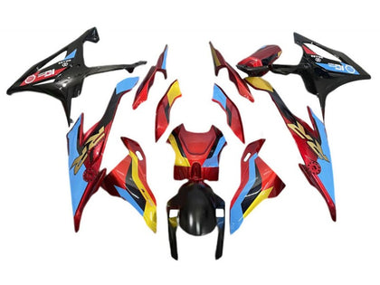 2019-2022 BMW S1000RR Light Blue Red Gold Fairing Kit