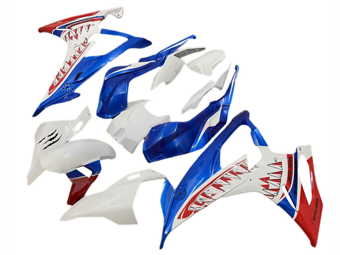 2019-2022 White Blue Red Shark BMW S1000RR Fairing Kit