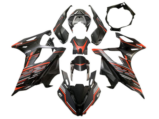 2019-2022 Matte Black Red BMW S1000RR Fairing Kit