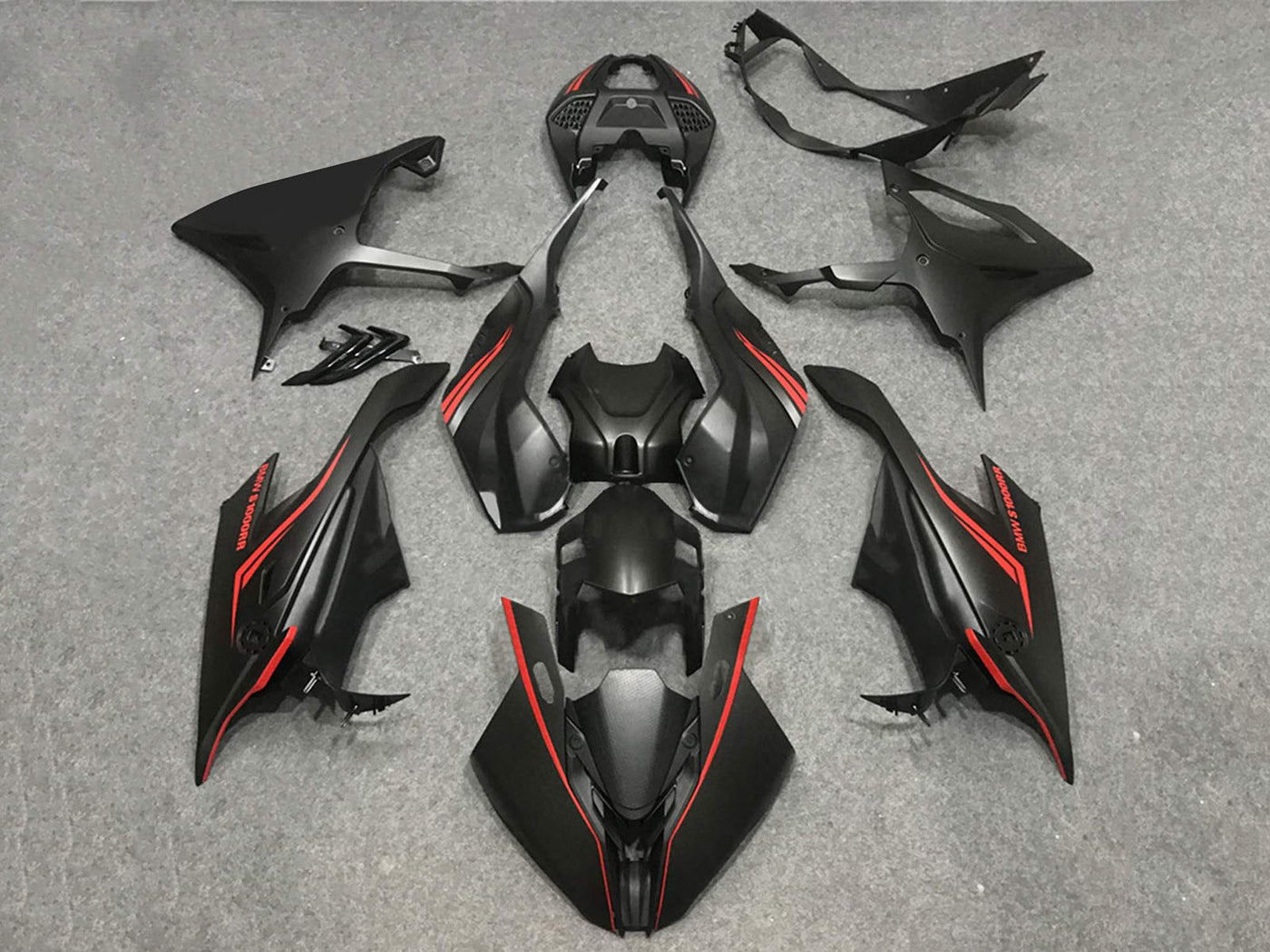 2019-2022 Matte Black Red BMW S1000RR M1000RR Fairing Kit