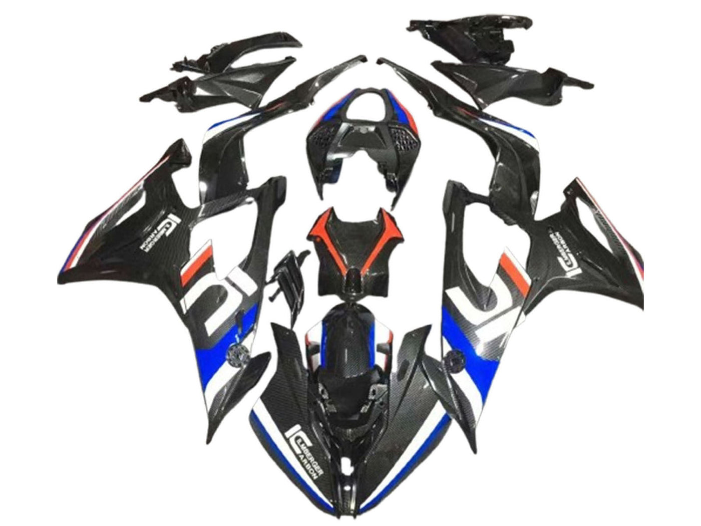 2019-2022 Black White Blue Carbon Fiber BMW S1000RR M1000RR Fairing Kit
