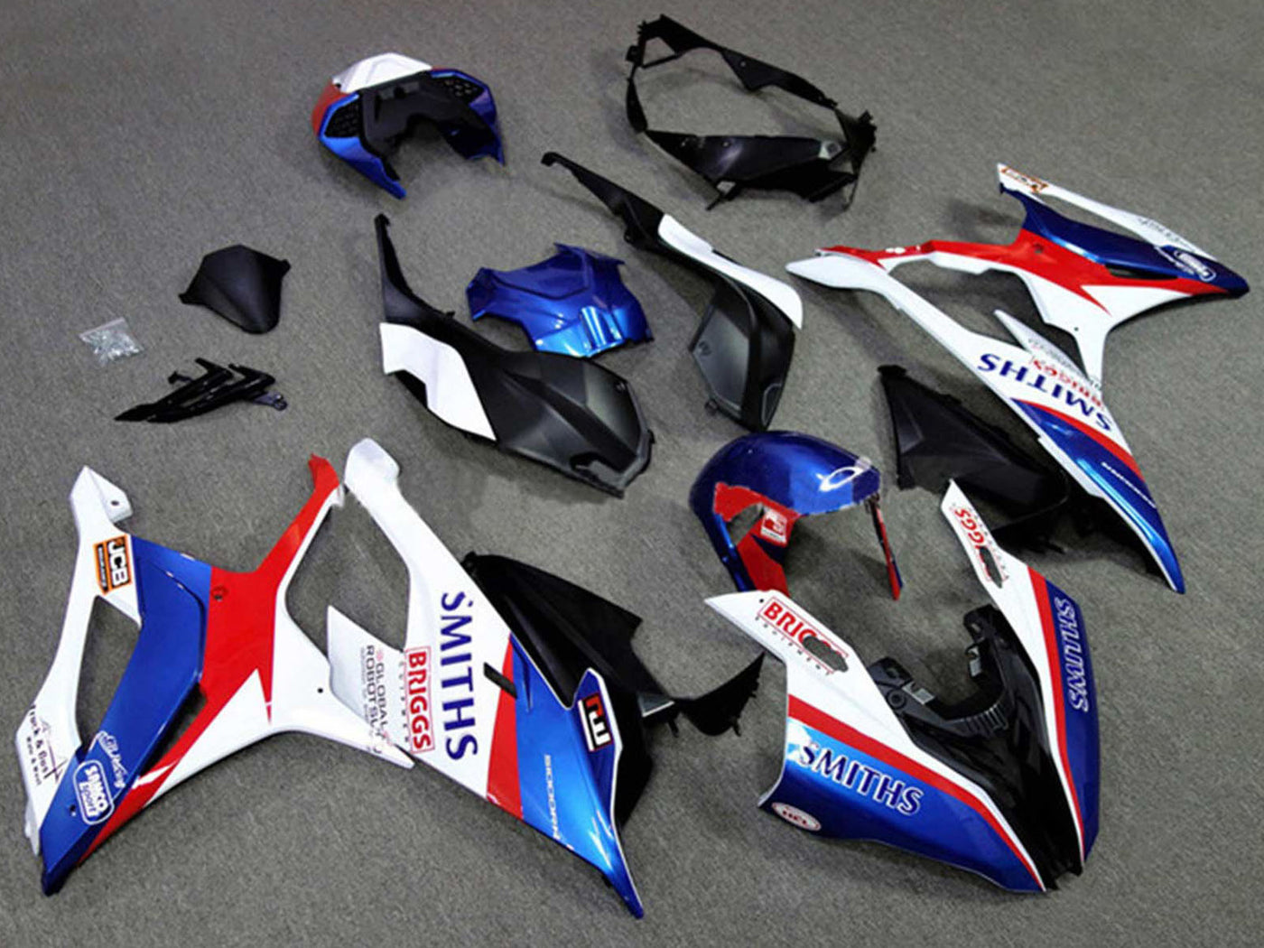 2019-2022 White Blue Red Smiths BMW S1000RR M1000RR Fairing Kit