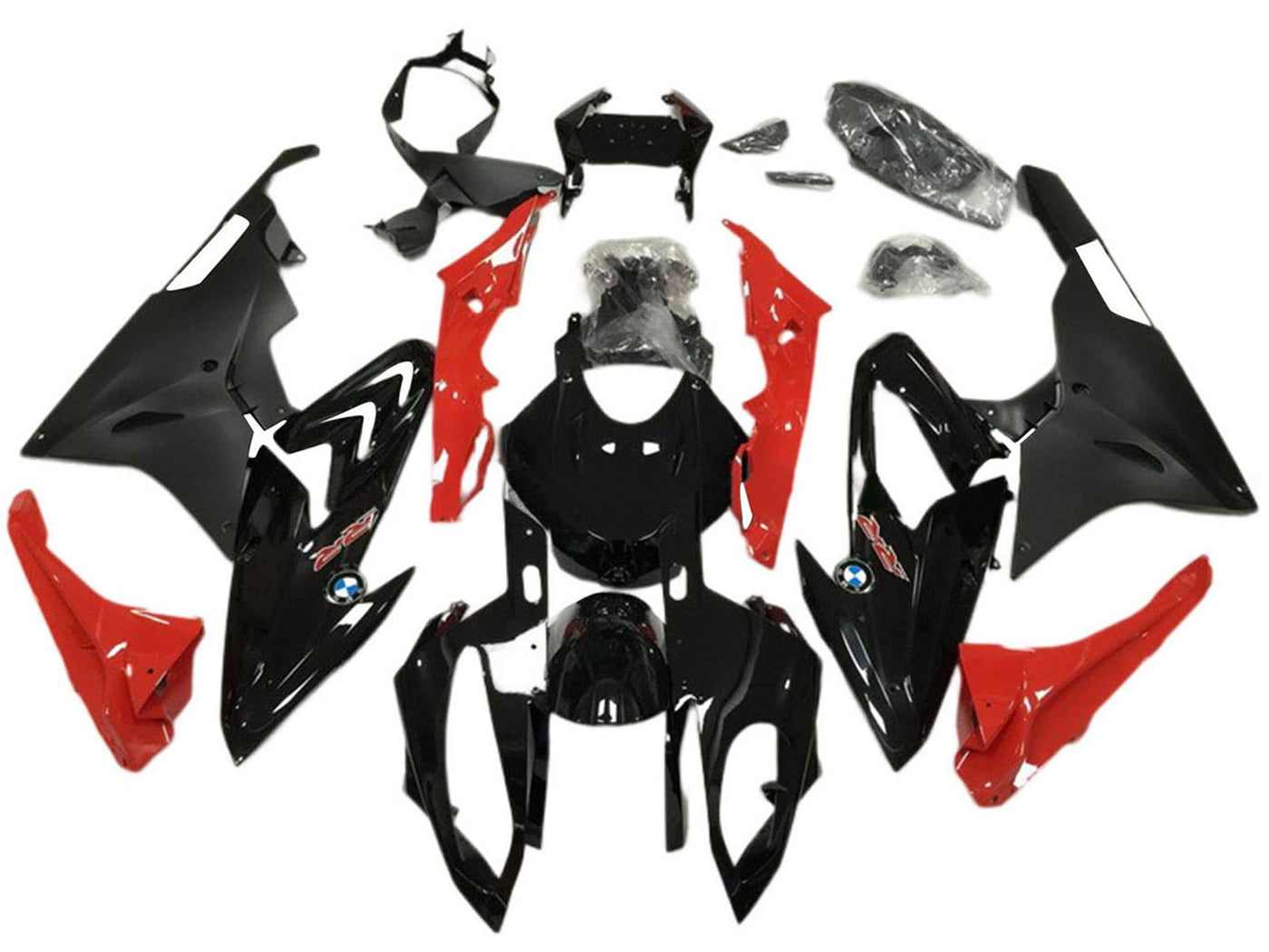 2017-2018 Glossy Black Red BMW S1000RR Fairing Kit