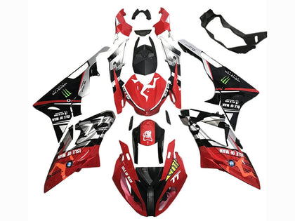 2017-2018 BMW S1000RR Black Red Silver Monster Fairing Kit