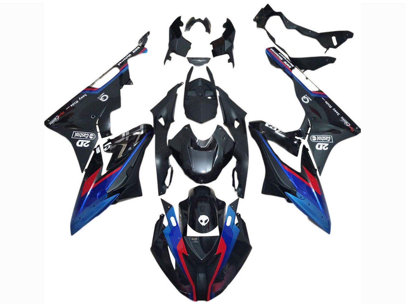2017-2018 Black Blue Red Castrol BMW S1000RR Fairing Kit