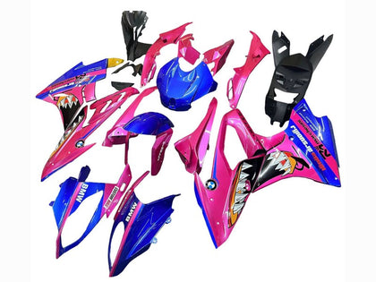 2017-2018 BMW S1000RR Blue Deep Pink Shark Fairing Kit