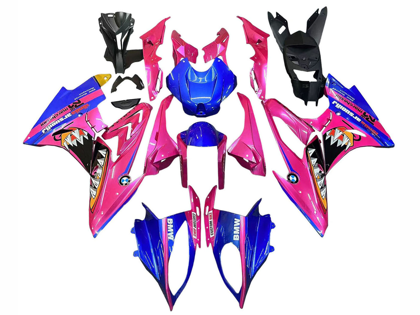 2017-2018 Blue Deep Pink Shark BMW S1000RR Fairing Kit