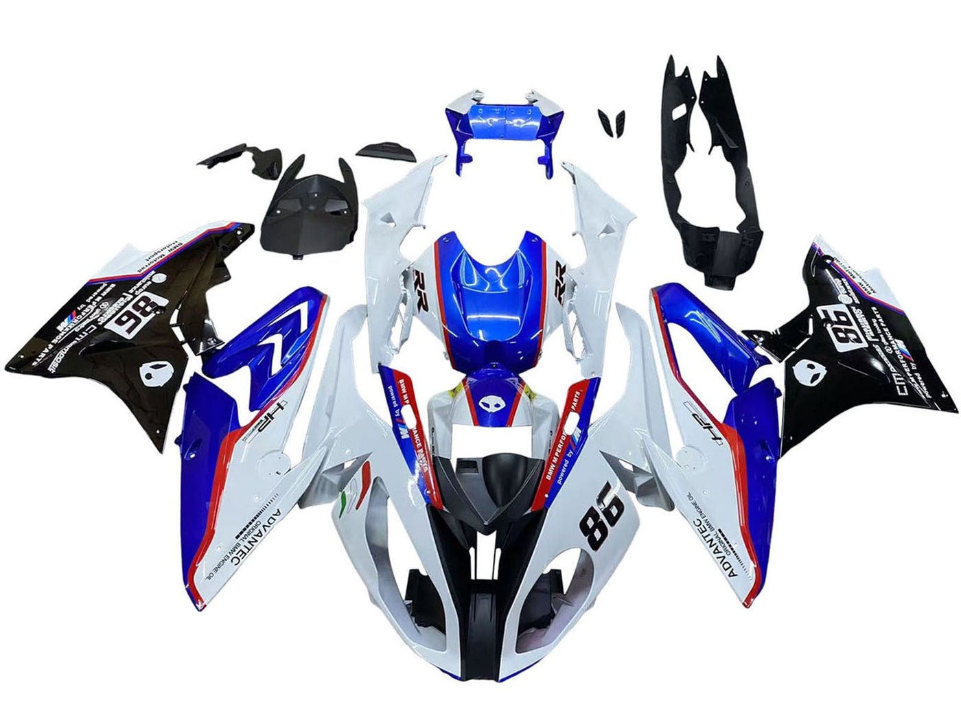2017-2018 White Blue Red 86 BMW S1000RR Fairing Kit
