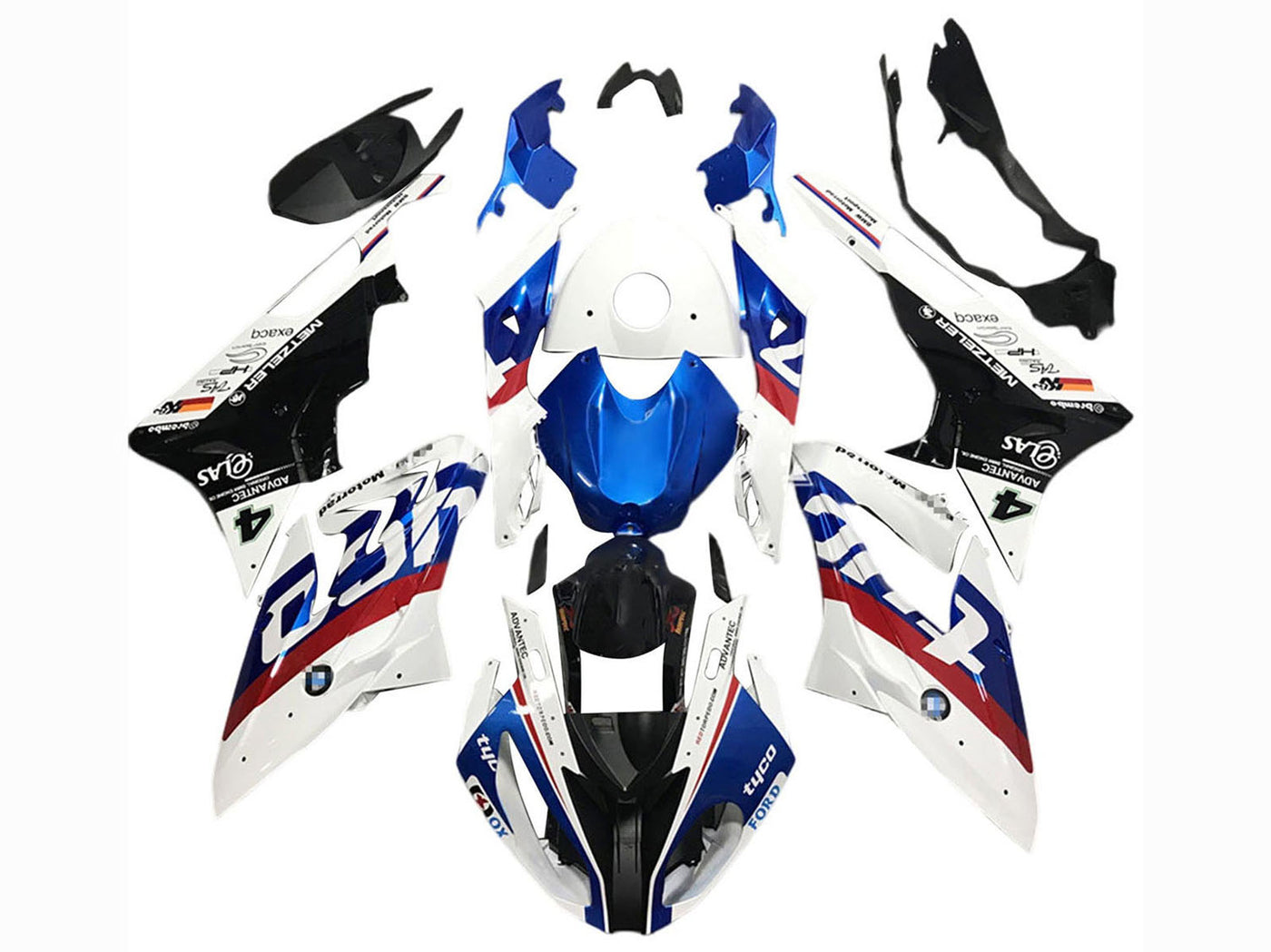 2017-2018 White Blue Red 4 BMW S1000RR Fairing Kit