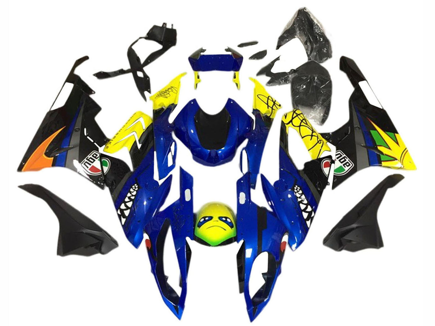 2015-2016 Blue Yellow Black Shark BMW S1000RR Fairing Kit