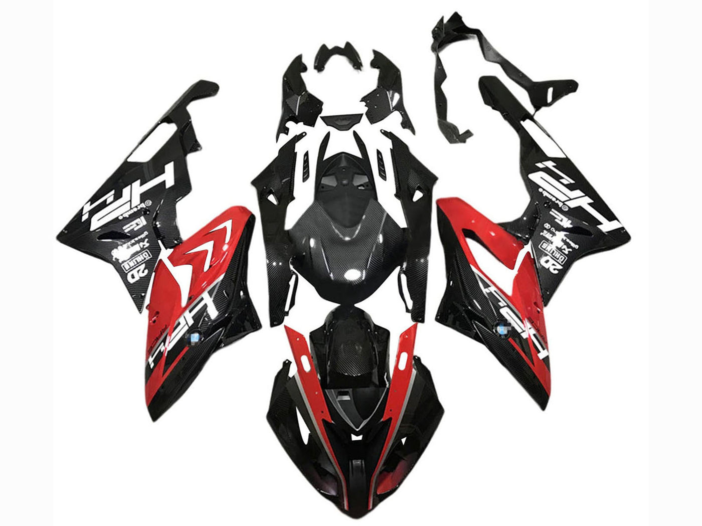2015-2016 Black Red Carbon Fiber BMW S1000RR Fairing Kit
