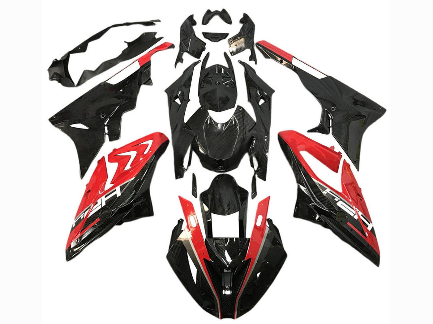 2015-2016 Glossy Black Red BMW S1000RR Fairing Kit