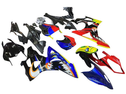 2009-2014 BMW S1000RR Red Blue Yellow Shark Fairing Kit